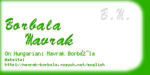 borbala mavrak business card